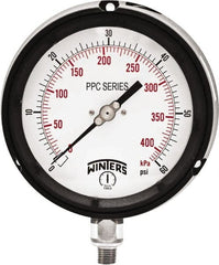 Winters - 4-1/2" Dial, 1/4 Thread, 0-60 Scale Range, Pressure Gauge - Bottom Connection Mount, Accurate to ±0.5% of Scale - Exact Tooling