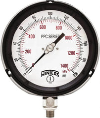 Winters - 4-1/2" Dial, 1/4 Thread, 0-200 Scale Range, Pressure Gauge - Bottom Connection Mount, Accurate to ±0.5% of Scale - Exact Tooling