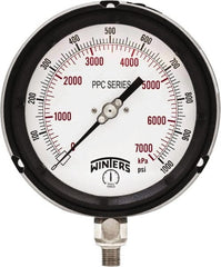 Winters - 4-1/2" Dial, 1/4 Thread, 0-1,000 Scale Range, Pressure Gauge - Bottom Connection Mount, Accurate to ±0.5% of Scale - Exact Tooling
