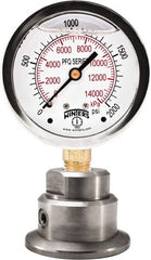Winters - 2-1/2" Dial, 1/4 Thread, 0-600 Scale Range, Pressure Gauge - Bottom Connection Mount, Accurate to 1.5% of Scale - Exact Tooling
