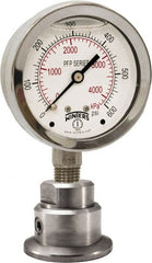 Winters - 2-1/2" Dial, 1/4 Thread, 0-600 Scale Range, Pressure Gauge - Bottom Connection Mount, Accurate to 1.5% of Scale - Exact Tooling