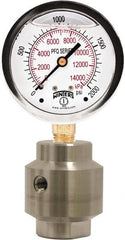 Winters - 4" Dial, 1/4 Thread, 0-600 Scale Range, Pressure Gauge - Bottom Connection Mount, Accurate to 1.5% of Scale - Exact Tooling