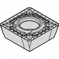 Kennametal - SDET431 GB Grade KCSM40 Carbide Milling Insert - AlTiN/TiN Finish, 3/16" Thick, 1/2" Inscribed Circle, 6.35mm Corner Radius - Exact Tooling