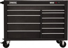 Proto - 26,541 Lb Capacity, 11 Drawer Mobile Workstation - 57" Wide x 25-1/4" Deep x 43" High, Steel, Dual Black - Exact Tooling