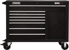 Proto - 20,092 Lb Capacity, 8 Drawer Mobile Workstation - 50" Wide x 25-1/4" Deep x 41" High, Steel, Black - Exact Tooling