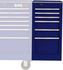 Proto - 6 Drawer Blue Side Cabinet - 15" Wide x 29" High x 18" Deep, Use with Vinyl Top, Drawer Liners - Exact Tooling