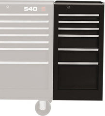 Proto - 6 Drawer Black Side Cabinet - 15" Wide x 29" High x 18" Deep, Use with Vinyl Top, Drawer Liners - Exact Tooling