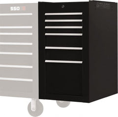 Proto - 6 Drawer Black Side Cabinet - 19" Wide x 34" High x 25" Deep, Use with Proto Roller Cabinet - Exact Tooling