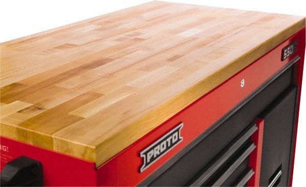Proto - Tool Box Solid Maple with Laminated Edge Hardwood Worktop - 26-21/32" Wide x 18" Deep x 1-1/2" High, Brown, For Proto Workstations - Exact Tooling