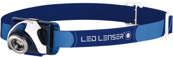 LED LENSER - LED Bulb, 220 Lumens, Hands-free Flashlight - Blue Aluminum Body, 1 Integrated Battery Included - Exact Tooling