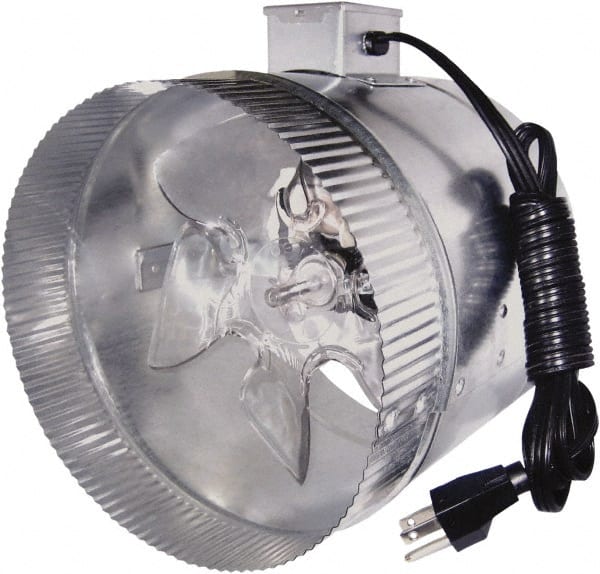 Suncourt - 8" Diam, 0.45 Amp, 120 Volt Duct Fan - 210 CFM, Single Speed - Exact Tooling