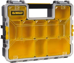 DeWALT - 10 Compartment Tool Organizer - 14" Wide x 4-1/2" Deep x 4-1/2" High, Plastic, Yellow - Exact Tooling