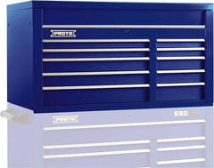 Proto - 10 Drawer Top Tool Chest - 50" Wide x 25-1/4" Deep x 27" High, Steel, Blue - Exact Tooling