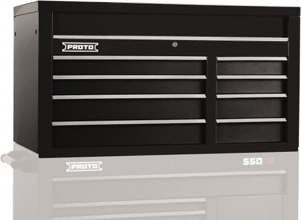 Proto - 8 Drawer Top Tool Chest - 50" Wide x 25-1/4" Deep x 27" High, Steel, Black - Exact Tooling