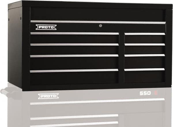 Proto - 8 Drawer Top Tool Chest - 50" Wide x 25-1/4" Deep x 27" High, Steel, Black - Exact Tooling