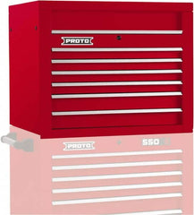 Proto - 6 Drawer Top Tool Chest - 34" Wide x 25-1/4" Deep x 27" High, Steel, Red - Exact Tooling