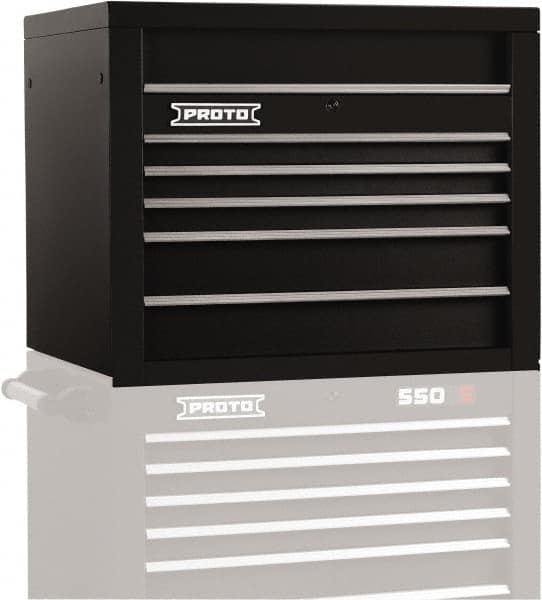 Proto - 5 Drawer Top Tool Chest - 34" Wide x 25-1/4" Deep x 27" High, Steel, Black - Exact Tooling