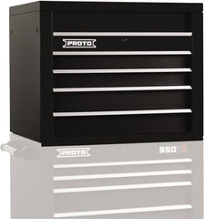 Proto - 4 Drawer Top Tool Chest - 34" Wide x 25-1/4" Deep x 27" High, Steel, Black - Exact Tooling