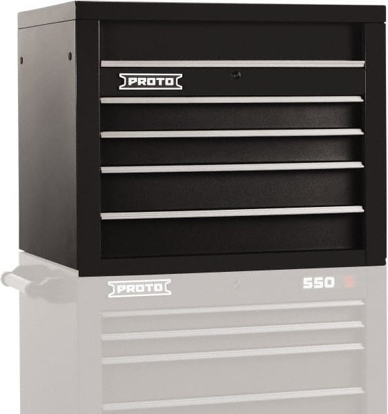 Proto - 4 Drawer Top Tool Chest - 34" Wide x 25-1/4" Deep x 27" High, Steel, Black - Exact Tooling
