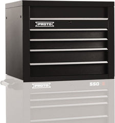 Proto - 4 Drawer Top Tool Chest - 34" Wide x 25-1/4" Deep x 27" High, Steel, Black - Exact Tooling