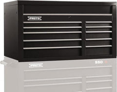 Proto - 10 Drawer Top Tool Chest - 50" Wide x 25-1/4" Deep x 27" High, Steel, Black - Exact Tooling