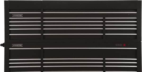 Proto - 15 Drawer Top Tool Chest - 88-1/4" Wide x 27" Deep x 27-1/4" High, Steel, Black - Exact Tooling