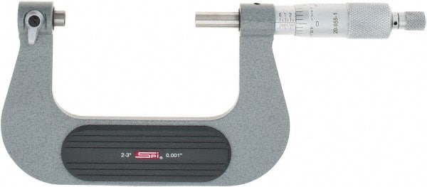 SPI - 2 to 3" Range, Mechanical Screw Thread Micrometer - Ratchet Stop Thimble, 0.001" Graduation, +/-0.0002" Accuracy - Exact Tooling