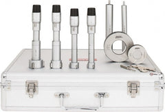 SPI - 4 Piece, 0.8 to 2", Chrome Plated Coated, Mechanical Inside Micrometer Set - 0.0002" Graduation, 6" Extension Rod Length, (2) Setting Rings Included - Exact Tooling