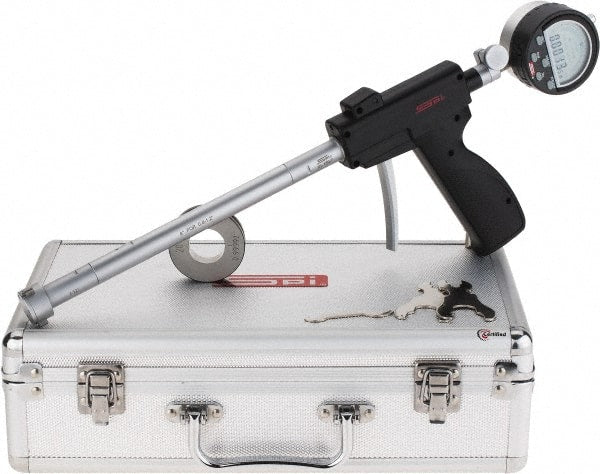 SPI - 1 to 1.2", 3.64" Deep, Pistol Grip Electronic Bore Gage - Up to 0.00016" Accuracy, 0.0001" Resolution, Includes Indicator - Exact Tooling