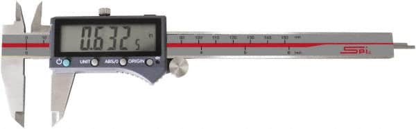 SPI - 0 to 6" Range 0.0005" Resolution, IP54 Electronic Caliper - Stainless Steel with 1-1/2" Stainless Steel Jaws, 0.001" Accuracy, Wireless Output - Exact Tooling