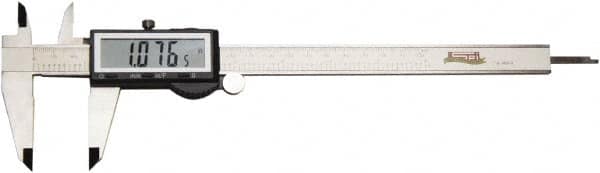 SPI - 0 to 8" Range 0.0005" Resolution, IP54 Electronic Caliper - Stainless Steel with 2" Stainless Steel Jaws, 0.0015" Accuracy - Exact Tooling