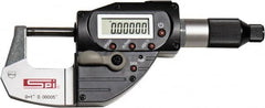 SPI - 0 to 1" Range, 0.00005" Resolution, IP65 Electronic Outside Micrometer - 0.00015" Accuracy, CR2032 Battery - Exact Tooling