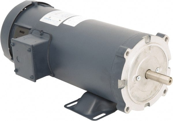 Leeson - 1-1/2 Max hp, 2,500 Max RPM, DC Electric AC DC Motor - 230 V Input, S56C Frame, C-Face with Base Mount, TEFC Enclosure - Exact Tooling