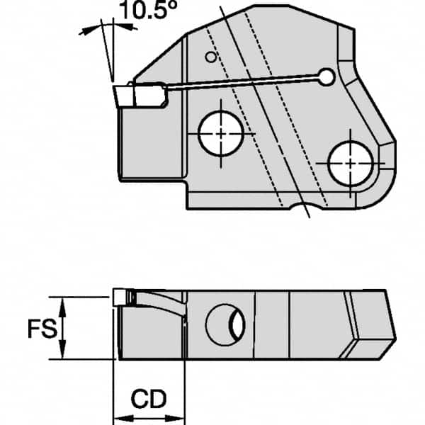 Kennametal - Left Hand Cut Indexable Grooving Cartridge - EG0500M05P04 Insert Style - Exact Tooling