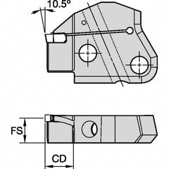 Kennametal - Left Hand Cut Indexable Grooving Cartridge - EG0400M04P04 Insert Style - Exact Tooling