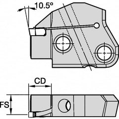 Kennametal - Right Hand Cut Indexable Grooving Cartridge - EG0400M04P04 Insert Style - Exact Tooling