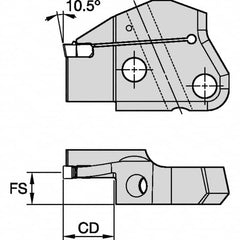 Kennametal - Left Hand Cut Indexable Grooving Cartridge - EG0400M04P04 Insert Style - Exact Tooling