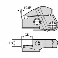Kennametal - Right Hand Cut Indexable Grooving Cartridge - EG0400M04P04 Insert Style - Exact Tooling