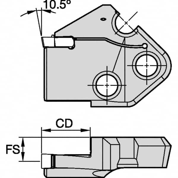 Kennametal - Right Hand Cut Indexable Grooving Cartridge - EG0600M06P04 Insert Style - Exact Tooling