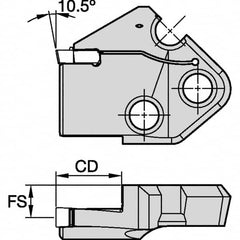 Kennametal - Right Hand Cut Indexable Grooving Cartridge - EG0600M06P04 Insert Style - Exact Tooling