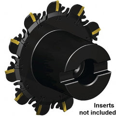 Kennametal - Shell Mount Connection, 0.047" Cutting Width, 3/8" Depth of Cut, 100mm Cutter Diam, 22mm Hole Diam, 11 Tooth Indexable Slotting Cutter - 22mm Shank Diam, FDA Toolholder, XCP12... Insert, Right Hand Cutting Direction - Exact Tooling