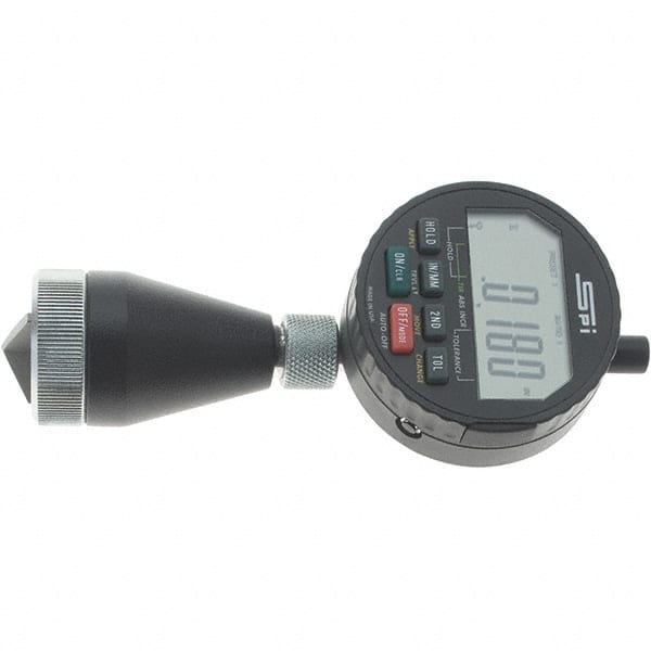 SPI - 0 to 1", 90 to 127° Included Angle, Digital Chamfer Gage - Hardened Tool Steel (Plunger), 3 Blade Plunger, 0.0002" Accuracy, 0.0001" Graduation - Exact Tooling