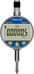 Fowler - 0 to 50mm Range, 0.00005" Graduation, Electronic Drop Indicator - Center Lug Back, Accurate to 0.00019", Inch & Metric System, LCD Display - Exact Tooling