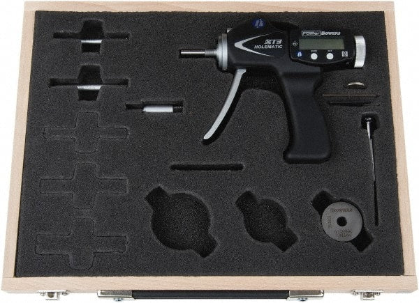 Fowler - 6 to 10mm, 58mm Deep, Pistol Grip Electronic Bore Gage - Up to 0.004mm Accuracy, 0.001mm Resolution, Data Output - Exact Tooling