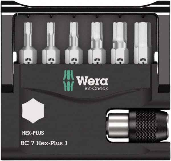 Wera - 1/4" Drive, Hex Metric Screwdriver Bit - 1" OAL - Exact Tooling