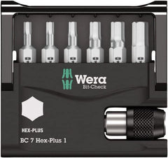 Wera - 1/4" Drive, Hex Metric Screwdriver Bit - 1" OAL - Exact Tooling
