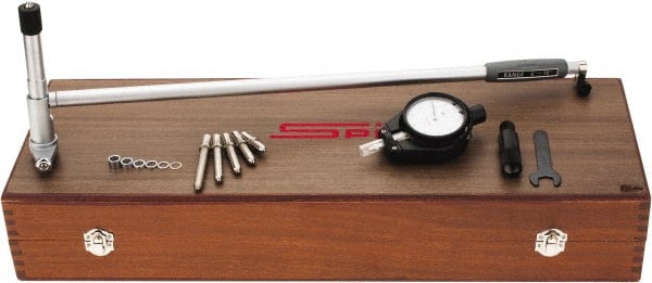 SPI - 6 Anvil, 6 to 10" Dial Bore Gage - 0.0001" Graduation, 16" Gage Depth, Accurate to 0.0003", Carbide Ball - Exact Tooling