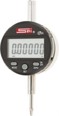SPI - 0 to 1/2" Range, 0.00005" Graduation, Electronic Drop Indicator - Flat & Lug Back, Accurate to 0.00016", Inch & Metric System, Digital Display - Exact Tooling