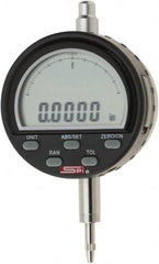 SPI - 0 to 1/4" Range, 0.0001" Graduation, Electronic Drop Indicator - Flat & Lug Back, Accurate to 0.0003", Inch & Metric System, Digital Display - Exact Tooling