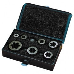 49mm 7 Piece Carbon Steel Hexagon Rethreading Die Set - Exact Tooling